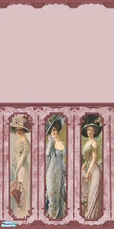 Sims 2 — Wall - Red Victorian Ladies by Sheera — Part of my Victorian Ladies Walls and Floors Set. Hope you'll like it,