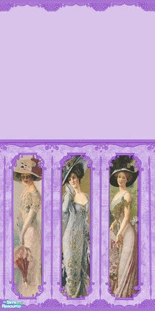 Sims 2 — Wall - Purple Victorian Ladies by Sheera — Part of my Victorian Ladies Walls and Floors Set. Hope you'll like