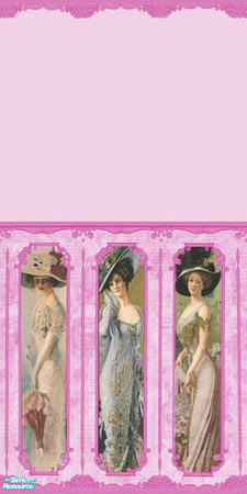 Sims 2 — Wall - Pink Victorian Ladies by Sheera — Part of my Victorian Ladies Walls and Floors Set. Hope you'll like it,