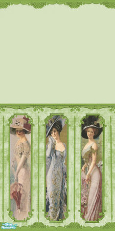 Sims 2 — Wall - Green Victorian Ladies by Sheera — Part of my Victorian Ladies Walls and Floors Set. Hope you'll like it,