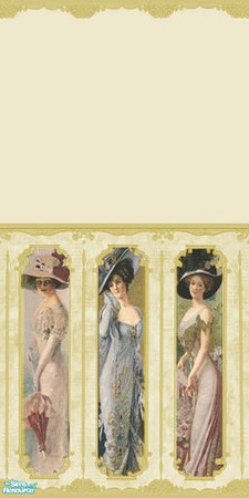 Sims 2 — Wall - Gold Victorian Ladies by Sheera — Part of my Victorian Ladies Walls and Floors Set. Hope you'll like it,