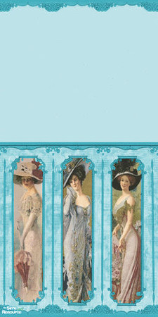 Sims 2 — Wall - Blue Victorian Ladies by Sheera — Part of my Victorian Ladies Walls and Floors Set. Hope you'll like it,