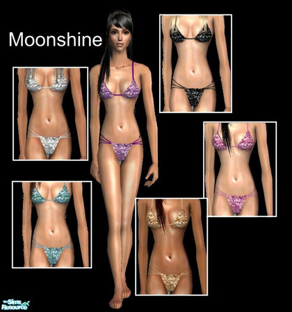 Sims 2 — Moonshine by nikisatez05 — Set of sexy, glittery swimwear. Needs my new mesh which has been modified for a
