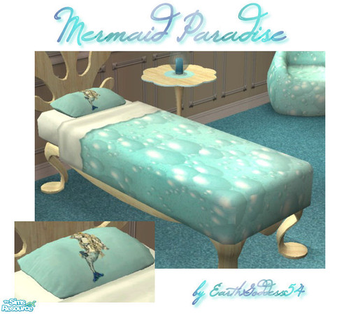 Sims 2 — Mermaid Paradise - Bedding by EarthGoddess54 — Part of the Mermaid Paradise bedroom set. Enjoy!
