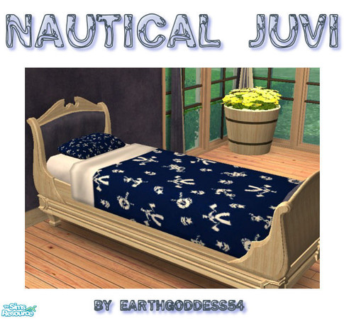 Sims 2 — Nautical Juvi Bedroom - Bedding by EarthGoddess54 — Made to match my Nautical Juvi Bedroom. Enjoy!