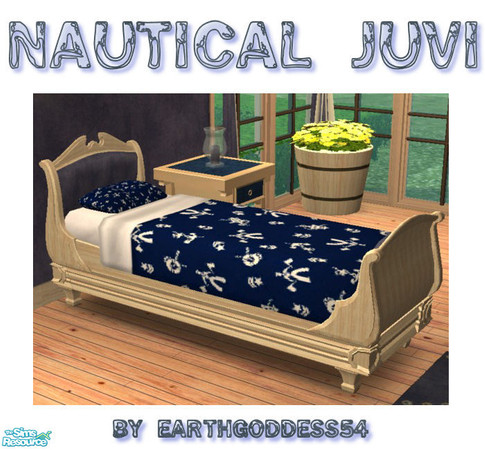 Sims 2 — Nautical Juvi Bedroom - Bed by EarthGoddess54 — Made to match my Nautical Juvi Bedroom. Enjoy!
