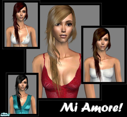 Sims 2 — Mi Amore by nikisatez05 — A delightful Hair Set in 4 colors. Made for those Euro Chic Simmies.