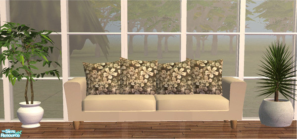 Sims 2 — Beige Floral Sofa  by frillyfilly — Recolours of shtinky00's "Arizona Chair, Loveseat and Sofa set.