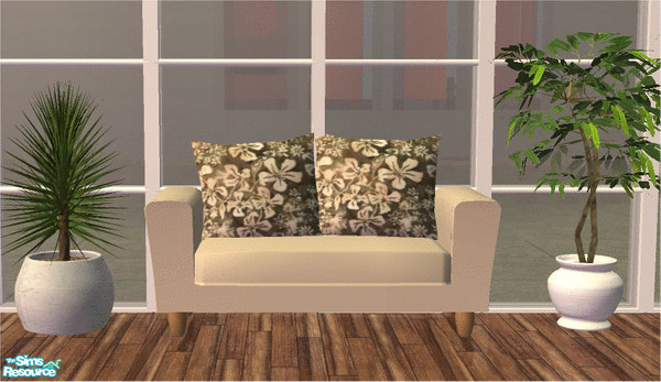 Sims 2 — Beige Floral Loveseat by frillyfilly — Recolours of shtinky00's "Arizona Chair, Loveseat and Sofa set.