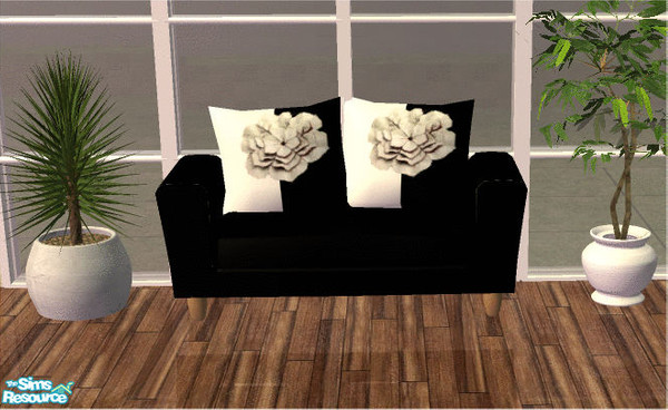 Sims 2 — Black&White Flower Loveseat by frillyfilly — Recolours of shtinky00's "Arizona Chair, Loveseat and Sofa