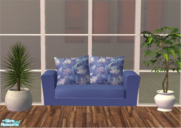 Sims 2 — Blue Floral Loveseat by frillyfilly — Recolours of Shtinky00's "Arizona Chair, Loveseat and Sofa set.