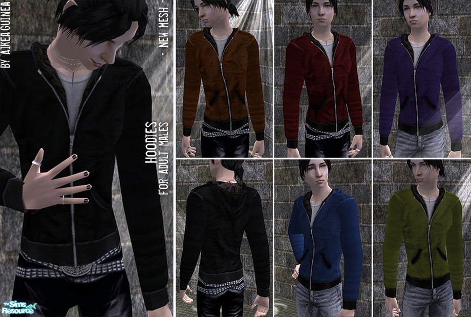 The Sims Resource - Hoodies for Adult Males