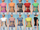 Sims 4 — Make Me Thinner Shirt by m3lanore — It comes with 9 colors. It is recoloring and retexturing of Crew T-Shirt. It