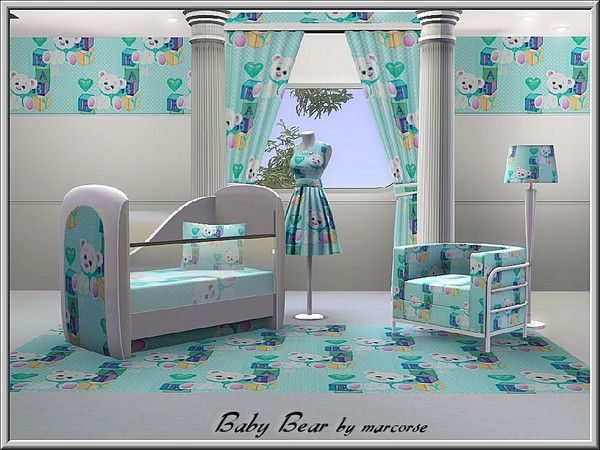 Sims 3 — Baby Bear_marcorse by marcorse — Themed pattern baby bear and alphabet blocks for the nursery.