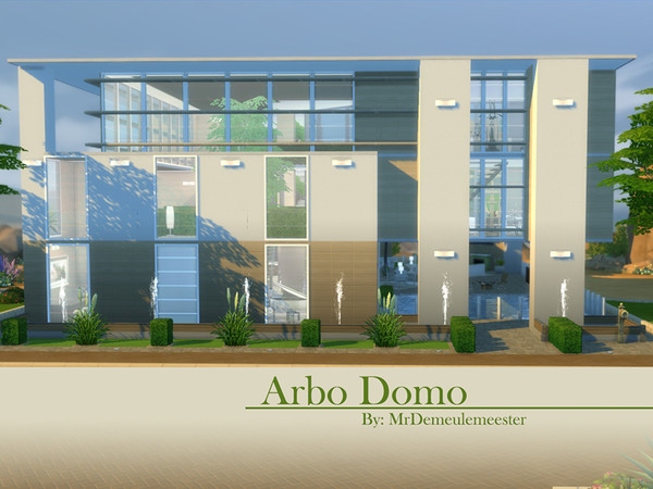 Sims 4 — Arbo Domo by MrDemeulemeester — Arbo Domo is a modern and airy home that brings a bit of the outdoors indoors.