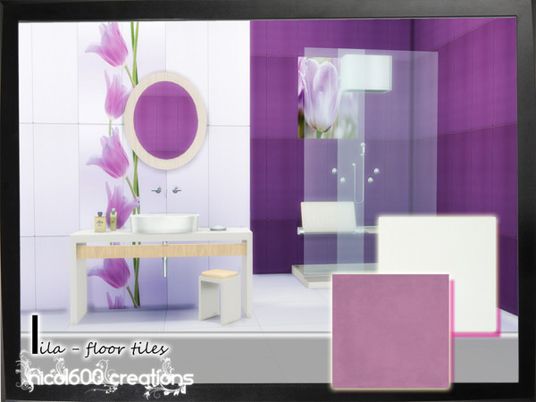 Sims 4 — Lila - floor tiles by nicol6002 — Lila floor tiles includes 2 different colors. Suitable for any kind of
