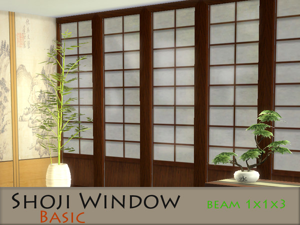 Sims 4 — Shoji window 1x1x3 with beam by Schedels-Asylum — My first windows set. It is just painting over the glass but