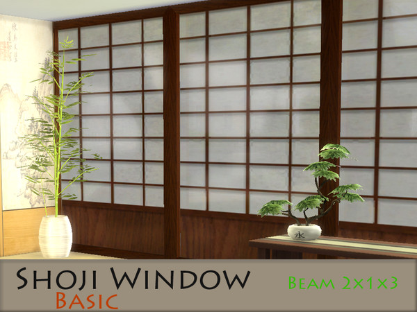 Sims 4 — Shoji window 2x1x3 with beam - Basic by Schedels-Asylum — My first windows set. It is just painting over the