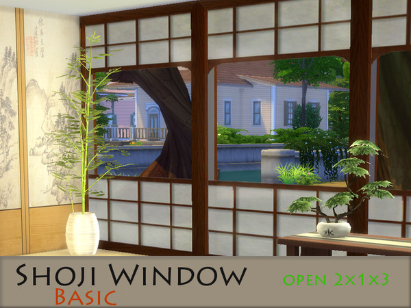 Sims 4 — Shoji window 2x1x3 open - Basic by Schedels-Asylum — My first windows set. It is just painting over the glass