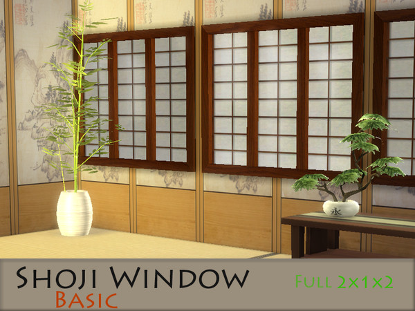 Sims 4 — Shoji window 2x1x2 full - Basic by Schedels-Asylum — My first windows set. It is just painting over the glass