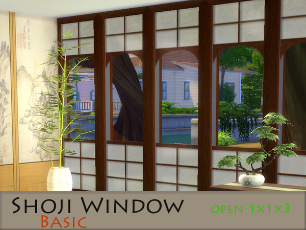 Sims 4 — Shoji window 1x1x3 open - Basic by Schedels-Asylum — My first windows set. It is just painting over the glass