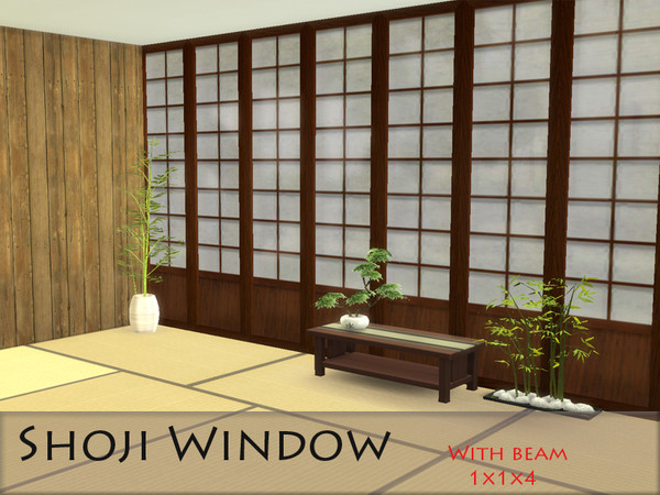 Sims 4 — Shoji window 1x1x4 with beam - Medium by Schedels-Asylum — Second part of shoji windows. They are bigger...