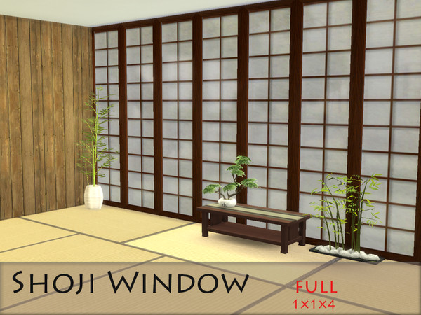 Sims 4 — Shoji window 1x1x4 full - Medium by Schedels-Asylum — Second part of shoji windows. They are bigger... Only!