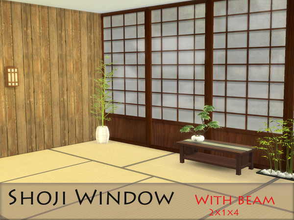 Sims 4 — Shoji window 2x1x4 with beam - Medium by Schedels-Asylum — Second part of shoji windows. They are bigger...