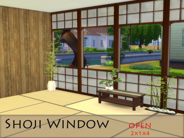 Sims 4 — Shoji window 2x1x4 open - Medium by Schedels-Asylum — Second part of shoji windows. They are bigger... Only!