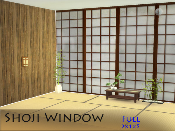Sims 4 — Shoji window 2x1x5 full - Tall by Schedels-Asylum — Finaly third set with full wall hight. Have fun!
