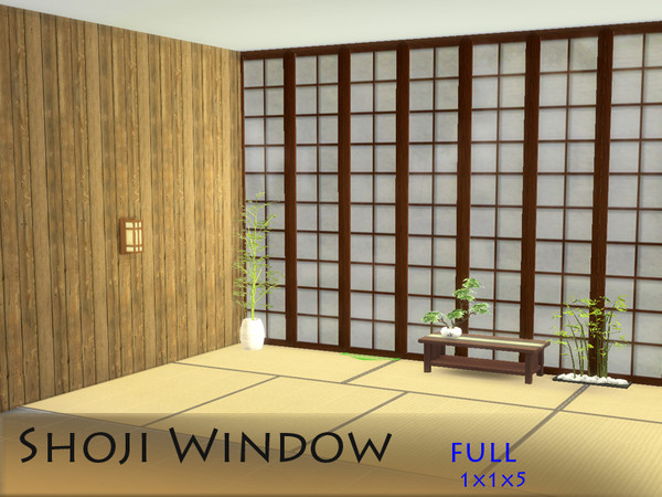 Sims 4 — Shoji window 1x1x5 full - Tall by Schedels-Asylum — Finaly third set with full wall hight. Have fun!