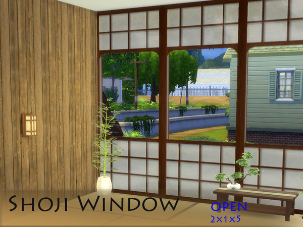 Sims 4 — Shoji window 2x1x5 open - Tall by Schedels-Asylum — Finaly third set with full wall hight. Have fun!