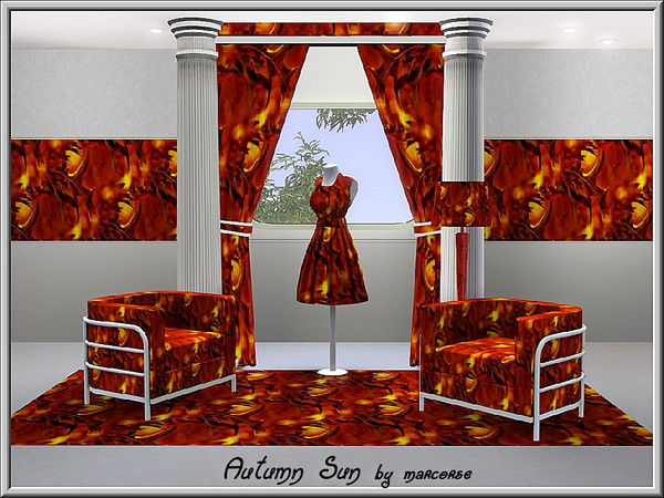 Sims 3 — Autumn Sun_marcorse by marcorse — Themed pattern: bright evening sun shining through Autumn leaves