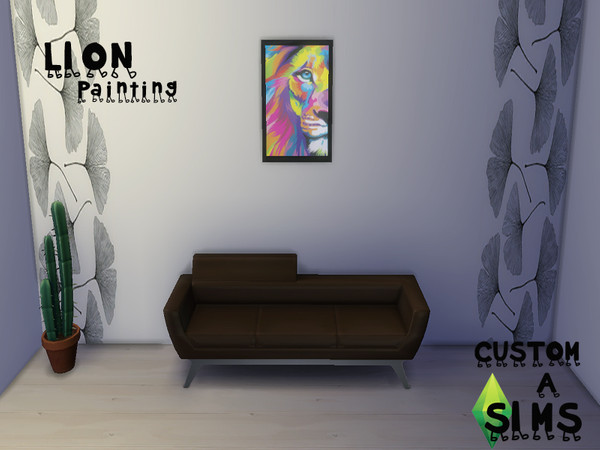 Sims 4 — Lion painting by Customasims — This is a beautiful lion painting I hope you like it! XOXO