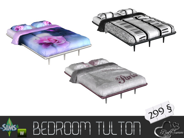 Sims 4 — Tulton Bedroom Doublebed rc1 by BuffSumm — Recolor Set matching the Tulton Bedroom. Most objects contains 3
