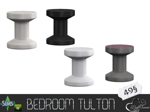 Sims 4 — Tulton Bedroom Bedsidetable rc1 by BuffSumm — Recolor Set matching the Tulton Bedroom. Most objects contains 3
