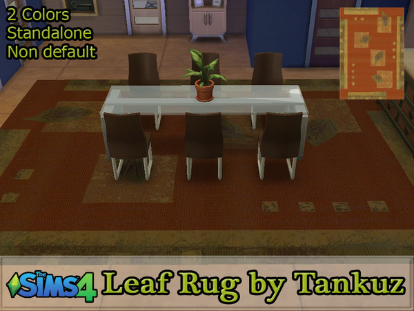 Sims 4 — The Sims 4. Leaf Rug by Tankuz  by Tankuz2 — Rug for your sims. 2 colors