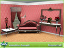 Sims 3 — Valentine Damask by SimonettaC — A Victorian damask suitable for lovers. This delicate fabric looks great in