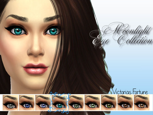 Sims 4 — Aqua by fortunecookie1 — You can almost see the moonlight highlighted in these eyes. Here are 9 new ethereal