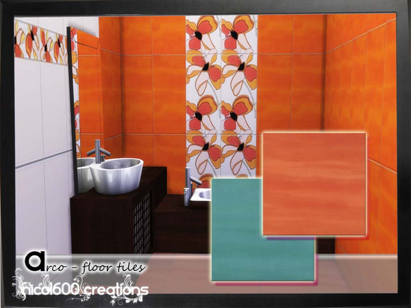 Sims 4 — Arco - floor tiles by nicol6002 — Arco floor tiles in two different colors. Suitable for any kind of interior.