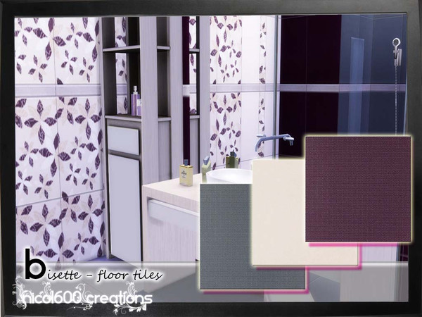 Sims 4 — Bisette - floor tiles by nicol6002 — Bisette floor tiles in 3 different colors. Suitable for any kind of