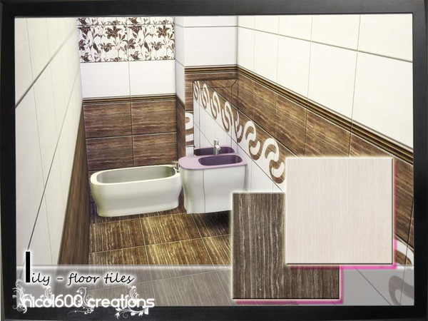 Sims 4 — Lily - floor tiles by nicol6002 — Lily floor tiles includes 2 colors. Suitable for any kind of interior.
