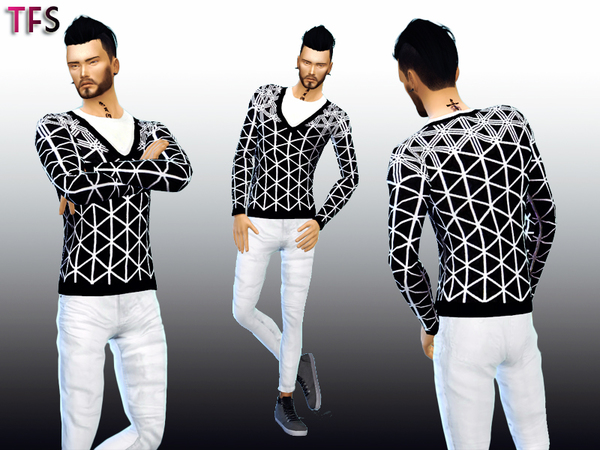 The Sims Resource - Grid Sweater