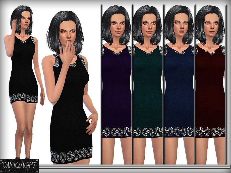 The Sims Resource - Embellished Stretch Dress