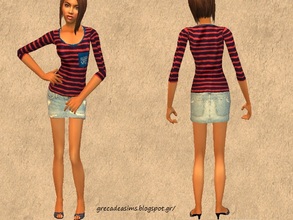 Sims 2 — Superdry inspired outfit by grecadea2 — A skirt and a blouse inspired by the brand \'superdry\'. The gorgeous