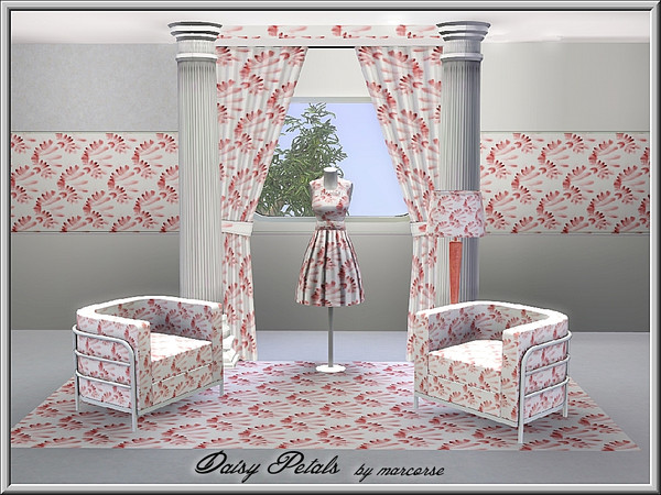 Sims 3 — Daisy Petals_marcorse by marcorse — Abstract pattern: stylised arrangement of daisy petals in pink and brown