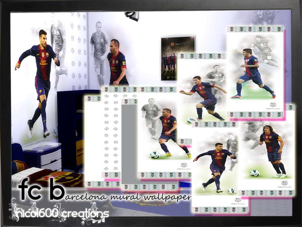 Sims 4 — FC_Barcelona mural walls by nicol6002 — FC_Barcelona mural walls includes 8 different variations. Uses 2 tiles