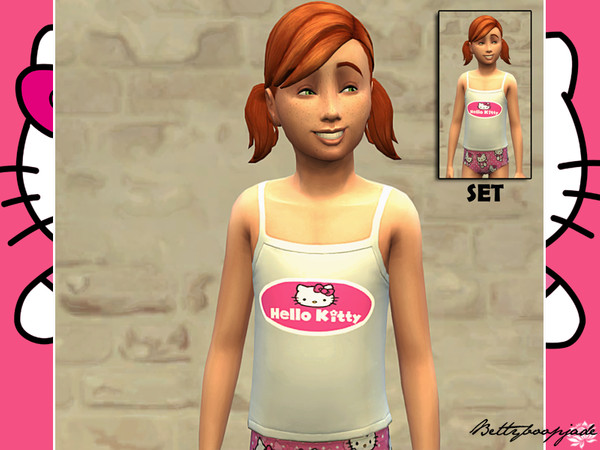 The Sims Resource | Set Hello Kitty - Tank White/Pink