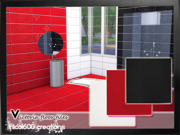 Sims 4 — Victoria floor tiles by nicol6002 — Victoria floor tiles in 3 different colors. Suitable for any kind of