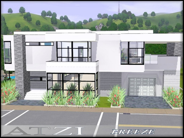 Sims 3 — BREZZE by ATZI — A modern , smaller family home for a young family . In the modern living room , the whole